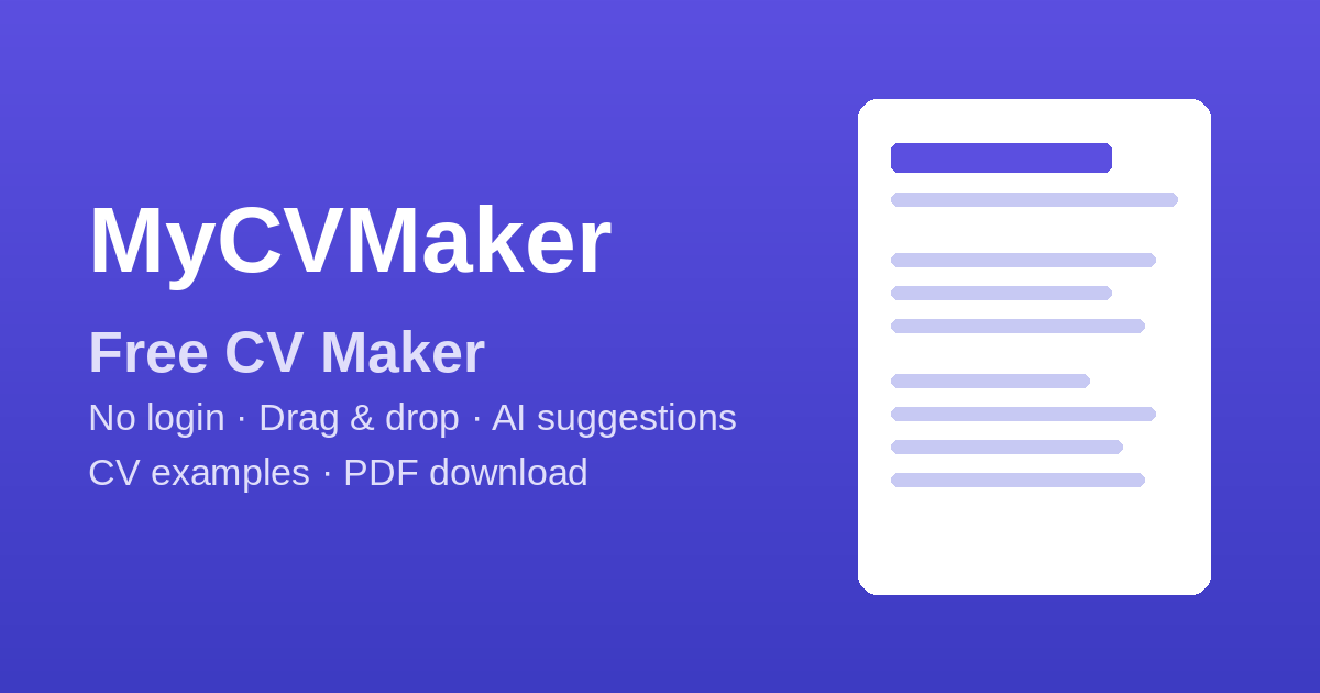 CV Builder | Free CV Maker – Create Your CV Online Without Login ...